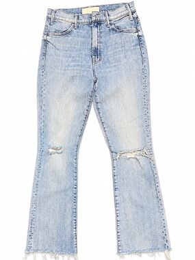 Mother Superior The Hustler Ankle Fray Crushing Hard Distressed Jeans 27
